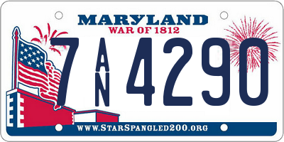 MD license plate 7AN4290