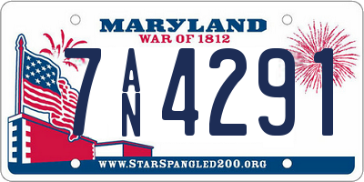 MD license plate 7AN4291