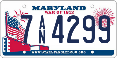 MD license plate 7AN4299
