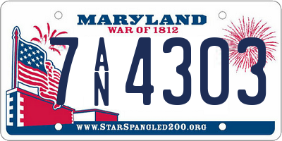 MD license plate 7AN4303