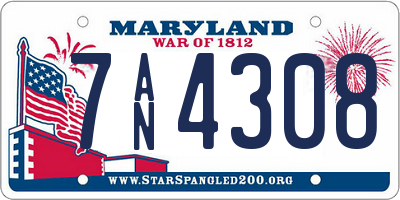MD license plate 7AN4308