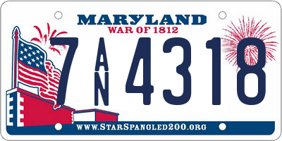 MD license plate 7AN4318
