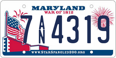 MD license plate 7AN4319