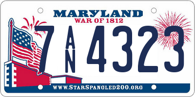 MD license plate 7AN4323