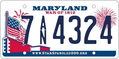 MD license plate 7AN4324
