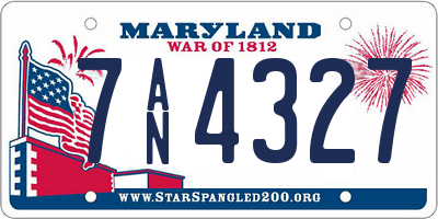 MD license plate 7AN4327