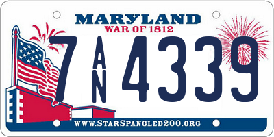 MD license plate 7AN4339