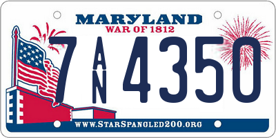 MD license plate 7AN4350