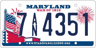 MD license plate 7AN4351