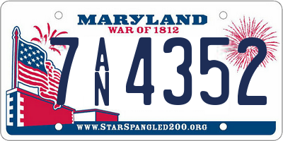MD license plate 7AN4352