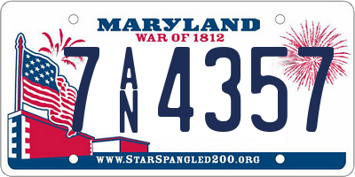 MD license plate 7AN4357