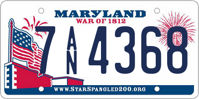 MD license plate 7AN4368