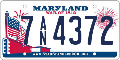 MD license plate 7AN4372