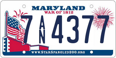 MD license plate 7AN4377