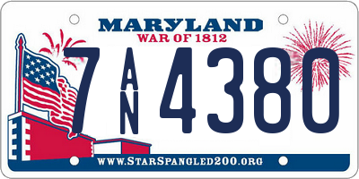 MD license plate 7AN4380