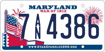 MD license plate 7AN4386
