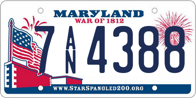 MD license plate 7AN4388