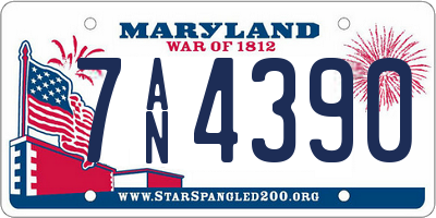 MD license plate 7AN4390