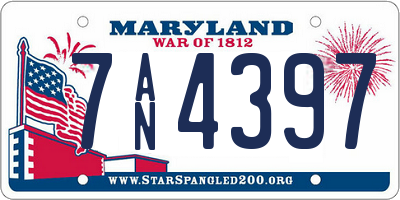 MD license plate 7AN4397