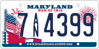 MD license plate 7AN4399