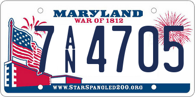 MD license plate 7AN4705