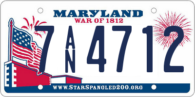 MD license plate 7AN4712