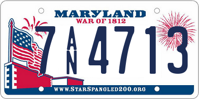 MD license plate 7AN4713
