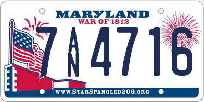 MD license plate 7AN4716