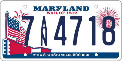 MD license plate 7AN4718