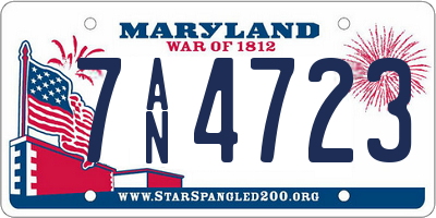 MD license plate 7AN4723