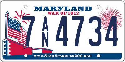 MD license plate 7AN4734