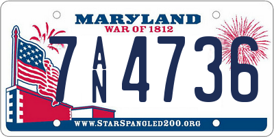 MD license plate 7AN4736