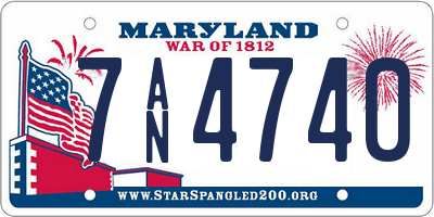 MD license plate 7AN4740