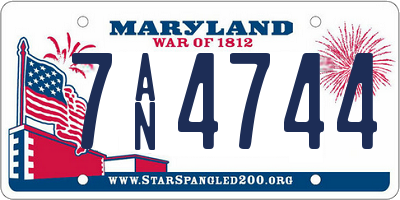 MD license plate 7AN4744