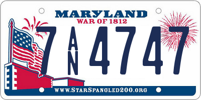 MD license plate 7AN4747