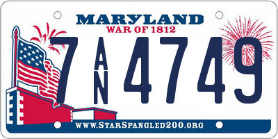 MD license plate 7AN4749