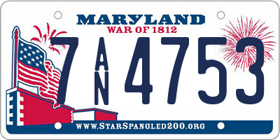 MD license plate 7AN4753
