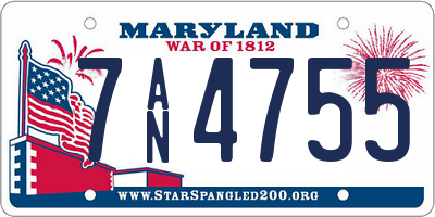 MD license plate 7AN4755