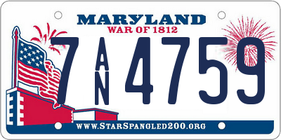 MD license plate 7AN4759