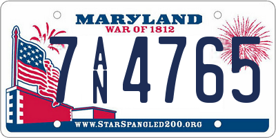 MD license plate 7AN4765