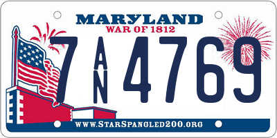 MD license plate 7AN4769