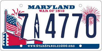 MD license plate 7AN4770