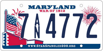 MD license plate 7AN4772