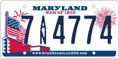 MD license plate 7AN4774