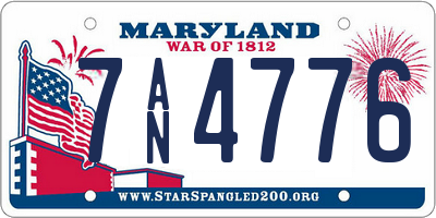 MD license plate 7AN4776