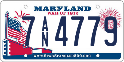 MD license plate 7AN4779