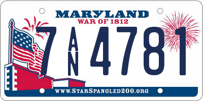 MD license plate 7AN4781