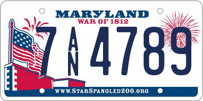MD license plate 7AN4789