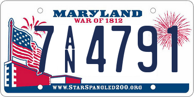 MD license plate 7AN4791