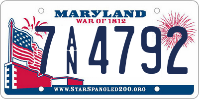 MD license plate 7AN4792